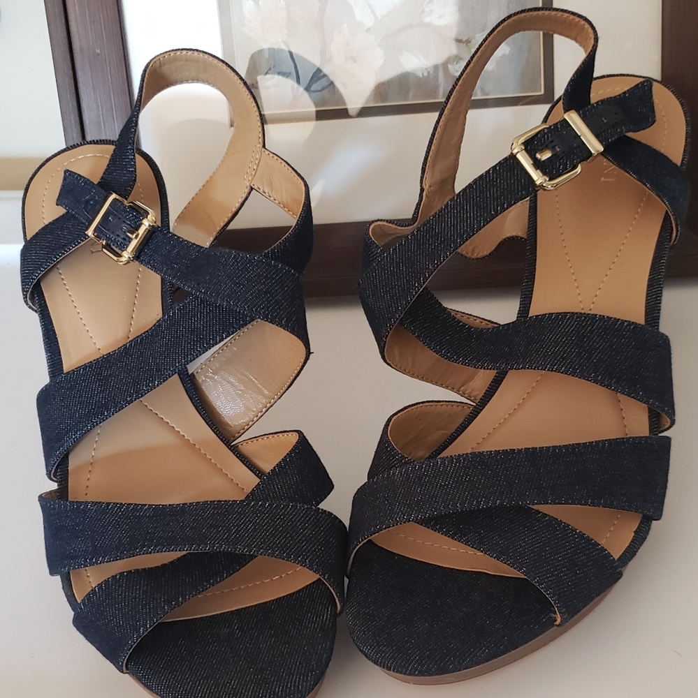 Alfani Palariaa Chambray Block Heels Sandals